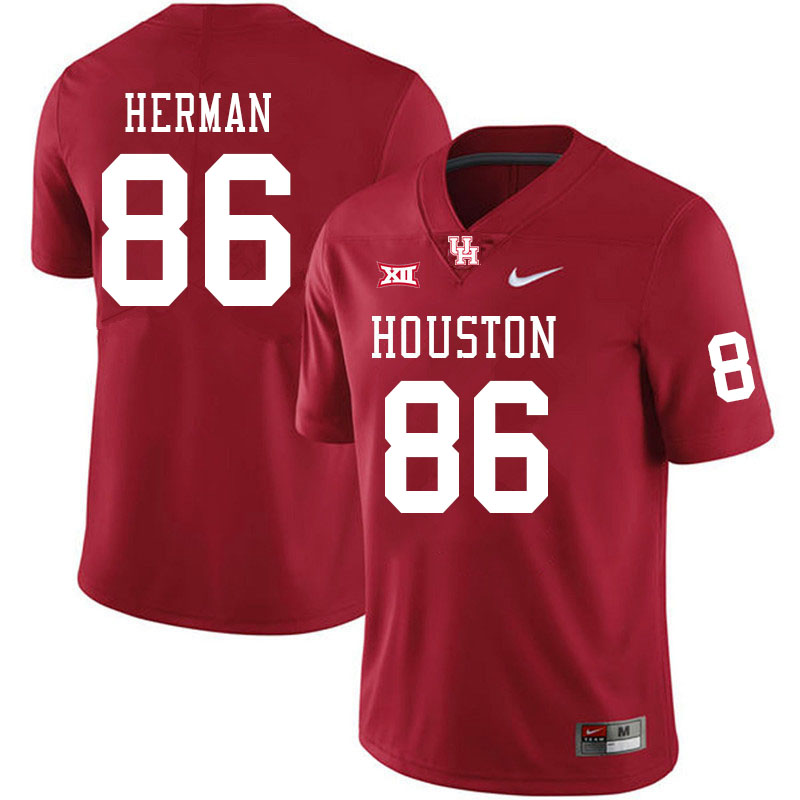 Men #86 Darson Herman Houston Cougars Big 12 XII College Football Jerseys Stitched-Red